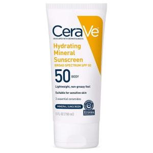 image:imageCeraVe 100 Mineral Sunscreen SPF 50 Face sunscreen With Zinc Oxide amp Titanium Dioxide Hyaluronic Acid  Niacinamide  Ceramides Oil Free Travel Size 25 ozBody