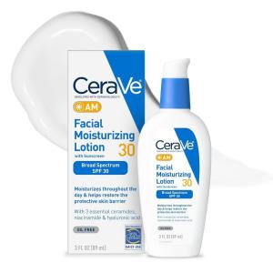 image:imageCeraVe AM Facial Moisturizing Lotion with SPF 30 OilFree Face Moisturizer with SPF Formulated with Hyaluronic Acid Niacinamide amp Ceramides NonComedogenic Broad Spectrum Sunscreen 3 Ounce3 Fl Oz Pack of 1