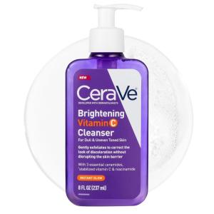 image:imageCeraVe Brightening Vitamin C Facial Cleanser for Dull amp Uneven Skin Tone with Stabilized Vitamin C Niacinamide amp Ceramides Hydrating amp Exfoliating FragranceFree Safe for Sensitive Skin 8oz
