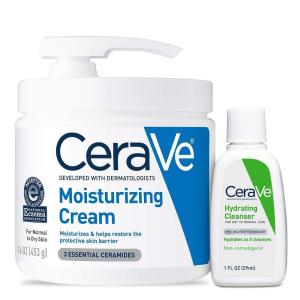 image:imageCeraVe Hydrating Skin Care Set 8oz Moisturizing Cream amp 8oz Hydrating Facial Cleanser Ceramides  Hyaluronic Acid Moisturizer and Face Wash Accepted by National Eczema Association16 Ounce Cream  1 Ounce Cleanser