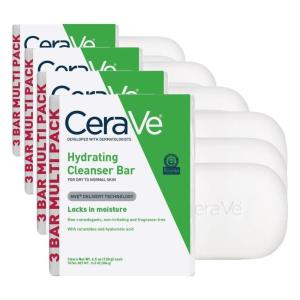 image:imageCeraVe Hydrating Cleanser Bar SoapFree Body and Facial Cleanser with 5 Moisturizing Cream FragranceFree 3Pack 45 Ounce Each45 Ounce Pack of 12