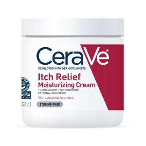 image:imageCeraVe Moisturizing Cream for Itch Relief Anti Itch Cream with Pramoxine Hydrochloride Relieves Itchy with Minor Skin Irritations Sunburn Relief Bug Bites Fragrance Free 16 Ounces16 Ounce Pack of 1