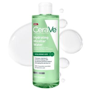 image:imageCeraVe Hydrating Micellar Water Facial Cleanser amp Makeup Remover with Hyaluronic Acid amp Ceramides 24h Hydration Barrier Strengthening AlcoholFree FragranceFree Safe for Sensitive Skin 13oz