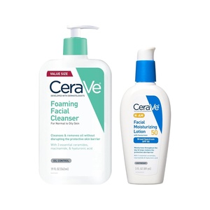 image:imageCeraVe Foaming Facial Cleanser Daily Face Wash 19oz AM Facial Moisturizing Lotion SPF 50 Face Moisturizer with SPF 3 Oz Bundle with Hyaluronic Acid Niacinamide amp Ceramides